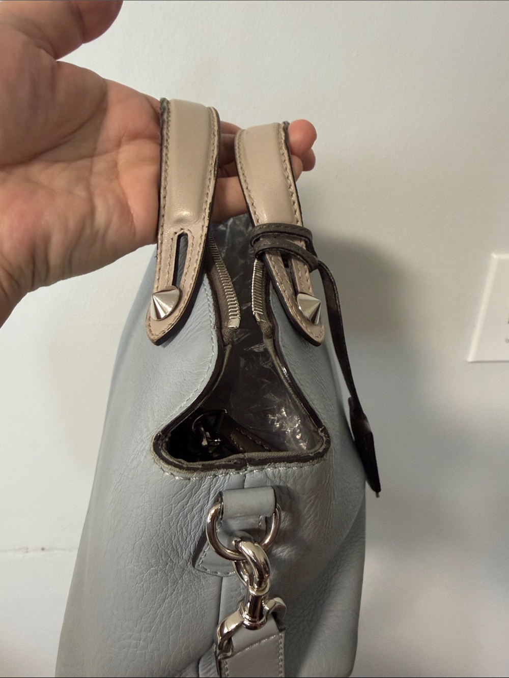 Fendi by the way Gray Leather Satchel with Removable Strap - Picture 2 of 5